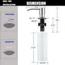 Sink Soap Dispenser Brushed Nickel, Soap Dispenser for Kitchen Sink Stainless Steel Refill from The Top Built in Sink Soap Dispensers with 13 OZ Soap Bottle
