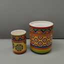 Bico Tunisian Ceramic Utensil Holder Set of 2, Ceramic Kitchen Utensil Crocks for Countertop, Large Cooking Tool Holder Counter Decor, Spatula Organizer