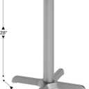 Flash Furniture Beverly 22" x 22" Restaurant Table X-Base with 3" Diameter Table Height Column, Commercial X-Base Cast Iron Table Base, Silver, Set of 1
