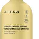 ATTITUDE Window & Mirror Cleaner Spray, Plant-Based Ingredients, EWG Verified, Streak Free, Removes Fingerprints, Dust and Dirt, Lavender & Rosemary, 26 Fl Oz