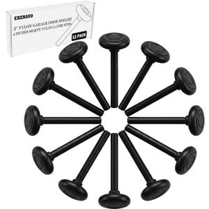 12 Pack Black 2" Nylon Garage Door Rollers, 4" Nylon Layer Stem, Quiet/Smooth Garage Door Wheels Replacement, Double Seal 6200-2RS Bearings