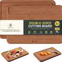 Extra Large Bamboo Cutting Board Set Over Sink Nice Solid Thick Wood Juice Groove Chopping Board Big Best Hardwood Counter Organic Vegetable Kitchen Gadgets Apartment Essentials(17.5" x 12" x 0.8")