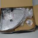 SWTYMIKI Corner Shower Caddy Standing - 3 Tier Stainless Steel Shower Organizer Stand, Large Capacity Floor Shelf with 4 Hooks, Rustproof Bathroom Storage Rack,Silver