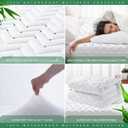 Unilibra King Size Waterproof Mattress Pad Rayon Made from Bamboo, Quilted Breathable Mattress Protector, 6''-25'' Deep Pocket Fitted Mattress Cover White