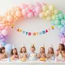HOUSE OF PARTY Happy Birthday Banner | Rainbow Happy Birthday Sign | Felt Birthday Bannerfor Birthday Backdrop Bday Party Decoration