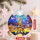Christmas Ornaments: Stained Glass Ornament, Christmas Tree Ornament, Hanging Ornaments for Home Decor & Xmas Tree Decorations  Exquisite Holiday Decor, Gifts & Holiday Present - Eiffel Tower
