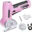 2026 Upgraded Cordless Electric Scissors - Oversized 1.84" Tungsten Blade, Wider Opening & 1/3" Max Cut, 320RPM, 3-Speed Powerful Rotary Cutter for Cardboard, Fabric, Leather & DIY Crafts, Pink