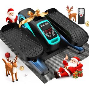 VIVURN-018 Under Desk Elliptical 12 Speed 5 Modes Mini Motorized Leg Exerciser While Sitting for Seniors As Seen on TV with Non-Slip Mat Quiet & Portable Electric Pedal Exerciser for Home and Office (Blue)