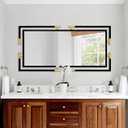 Large Mirror Wall Decor, 46.5"x23" Mirror with Black and Gold Metal Frame for Bedroom, Living Room, Bathroom, Horizontal/Vertical