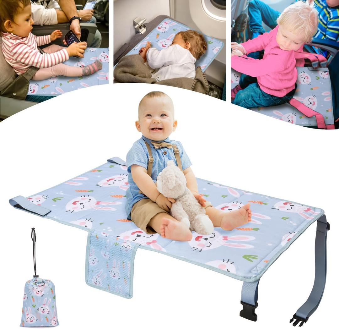 DONCE Toddler Airplane Bed, Toddler Airplane Travel Essentials, Plane Seat Extender for Kids, Portable Plane Travel Bed for Long Flight Flying