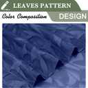 2 x Lecloud Leia Dusty Blue Sheer Valance for Windows 14 Inch Length 2 PCS, Dual Rod Pockets Living Room Bedroom Short Curtains, Jacquard Clip Textured Leaf Window Treatments, 40 W x 14 L