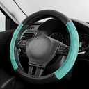 PIC AUTO Steering Wheel Cover, Silk Grain Leather Car Steering Wheel Protector, Comfortable Grip, Universal 14.5-15.5 Inch Anti-Slip Steering Wheels Accessories for Men & Women (Mint)