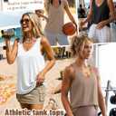 Huukeay 3 Pack Women's Tank Tops V Neck Racerback Tops Loose Fit Summer Casual Sleeveless Tee Workout Yoga Athletic Shirts(Black, White, Khaki,Large)
