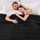 King Size Weighted Blanket for Adults (30 lbs, 80 x 87, Black) Cooling Heavy Blanket for Sleeping Perfect for 290-310 lbs, Breathable Blanket for Adults & Couple All Season, Machine Washable
