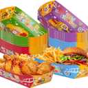 HAPYPATY Movie Night Snack Trays, 3LB Paper Food Trays, Movie Snack Trays for Movie Night Party Supplies - 48Pcs/ Pack