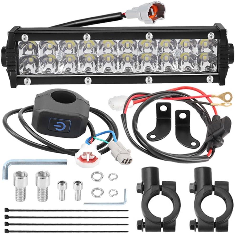 Led Light Bar Motorcycle Headlight Kit Small LED Light Bar for KLX110 YFZ450 CRF110 YZ250F CRF250F TTR110 XR150L for Taotao Apollo Honda ATV 4 Wheeler Dirt Bike Motocross 60W fit 7/8" Handlebars