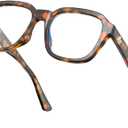 VISOONE Oversized Square Blue Light Blocking Glasses Fashion Computer Eyewear for Women and Men BENNETT (Coco Tortoise)