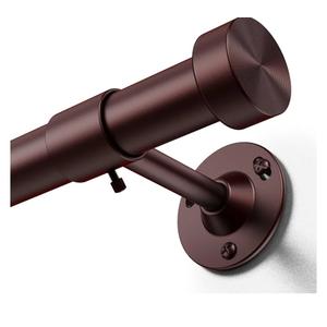 YaFex Heavy Duty Curtain Rods 32-150 Inch, 1 Inch Adjustable Bronze Curtain Rod for Windows, Extra Long Window Treatment Rods with Aluminium Finials, Easy Installation