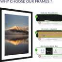 22X28 Poster Frame, Display Pictures 18X24 with Mat or 22X28 Without, Wall Hanging Frames, Black, 3 Pack
