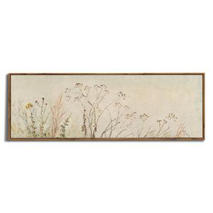 Framed Canvas Wall Art for Bedroom - Long Horizontal 13.5x40" Above the Bed - Vintage Farmhouse French Country Room Decor - Long Beige Neutral Flower Floral Poster, Cottagecore Aesthetic Ready to Hang