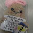Mini Positive Cute Funny Life Potato Knitted Holding Card Creative Cute Crochet Decpr Cheer Up Valentine Gifts for Lovers, Emotional Support Gift for Friends, Family, Collegues,Co-Workers