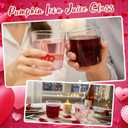 Potchen 2 Pcs Mothers Gift Set 3D Wine Glasses with Pink and Red Heart Designs, 10oz Heart Themed Wine & Water Glasses Stemless, Mother's Day Party Gift