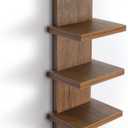 5 Tier Wall Shelves Brown, Vertical Column Shelf Floating Storage Home Decor Organizer Tall Tower Design Utility Shelving Bedroom Living Room