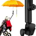 Soulchen 2 Pcs Golf Push Cart Umbrella Holder Heavy Duty Golf Umbrella Holder Universal Golf Trolley Umbrella Stand with Adjustable Angle for Golf Cart Handles Stroller Fishing Beach Chair Wheelchair