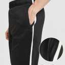 Zylioo Men's Tall Track Pants, Extra Long Sweatpants for Tall Men with Side Stripes and Pockets (Black)