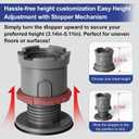4Pcs Anti Vibration Pads for Washing Machine, Adjustable Height Stops Washer Dryer Moving, Prevents Noise, Vibration Transfer, Antivibration Stabilizer Support Feet with Suction Cup Bottom (Grey)