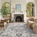 4x6 Washable Area Rug for Bedroom, Ultra Thin Non-Slip Low Pile Soft and Stain Resistant Rugs for Living Room Dining Room Playroom Home Decor (Light Brown)