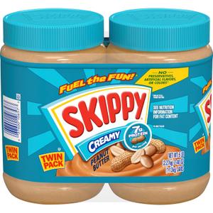 SKIPPY Creamy Peanut Butter Spread, Shelf-Stable, 40 oz Jar of SKIPPY Peanut Butter (2 Pack)