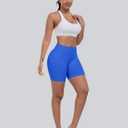 CHRLEISURE Workout Gym Biker Shorts, High Waisted Butt Lifting Scrunch Butt Sports Seamless Shorts Sets 4 Piece (M)