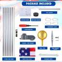 FuWeave Flag Poles for Outside House in Ground 20 ft Sectional Flag Pole Kit Extra Thick 16 Gauge Heavy Duty Aluminum Flag Pole with Gold Ball Top for Residential or Commercial(Silver)
