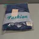 MASCOMODA Womens Sweaters Fall 2025 Oversized Striped Sweater Long Sleeve Polo V Neck Loose Side Slit Knitted Tunic Tops (Blue, XL)