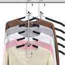 Clothes Hangers Space Saving Shirt Organizer, Non Slip Multi T Shirt Hangers for Closet with Foam Padded for Blouse Hoodie Sweatshirt Sweater Short Closet Organizers and Storage Black 2 Pack