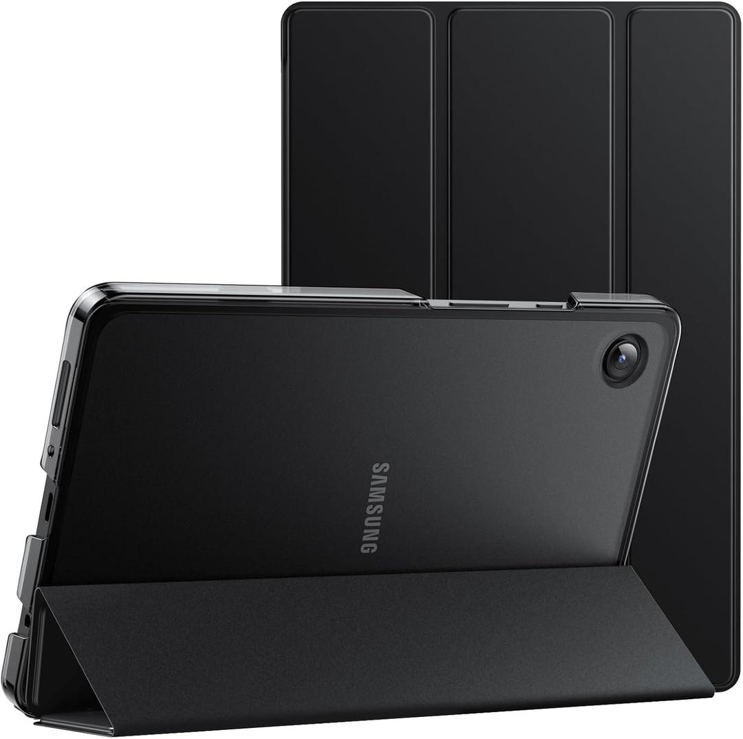 JETech Case for Samsung Galaxy Tab A11 / Tab A9 8.7-Inch 2025/2023, Slim Translucent Back Tri-Fold Folio Stand Protective Tablet Cover (Black)