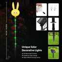 Solar Bunny Stake Lights for Easter Decorations - Set of 3PCS Easter Gifts Decor with Cute Rabbit Lights,Unique Housewarming Outside Gifts,Waterproof Solar Garden Lights for Yard/Lawn/Birthday Decor