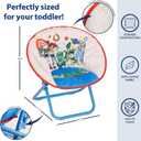 Disney Toy Story Kids 19” Saucer Chair, Foldable PlushChair with Metal Frame, Comfortable Padded Seat for Children, Indoor/Outdoor Toddler Lounge Chair with Buzz Lightyear & Woody Design, 17.3 inches x 19.7 inches x 18.9 inches