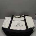 7 Medium tote bags, beige, black straps