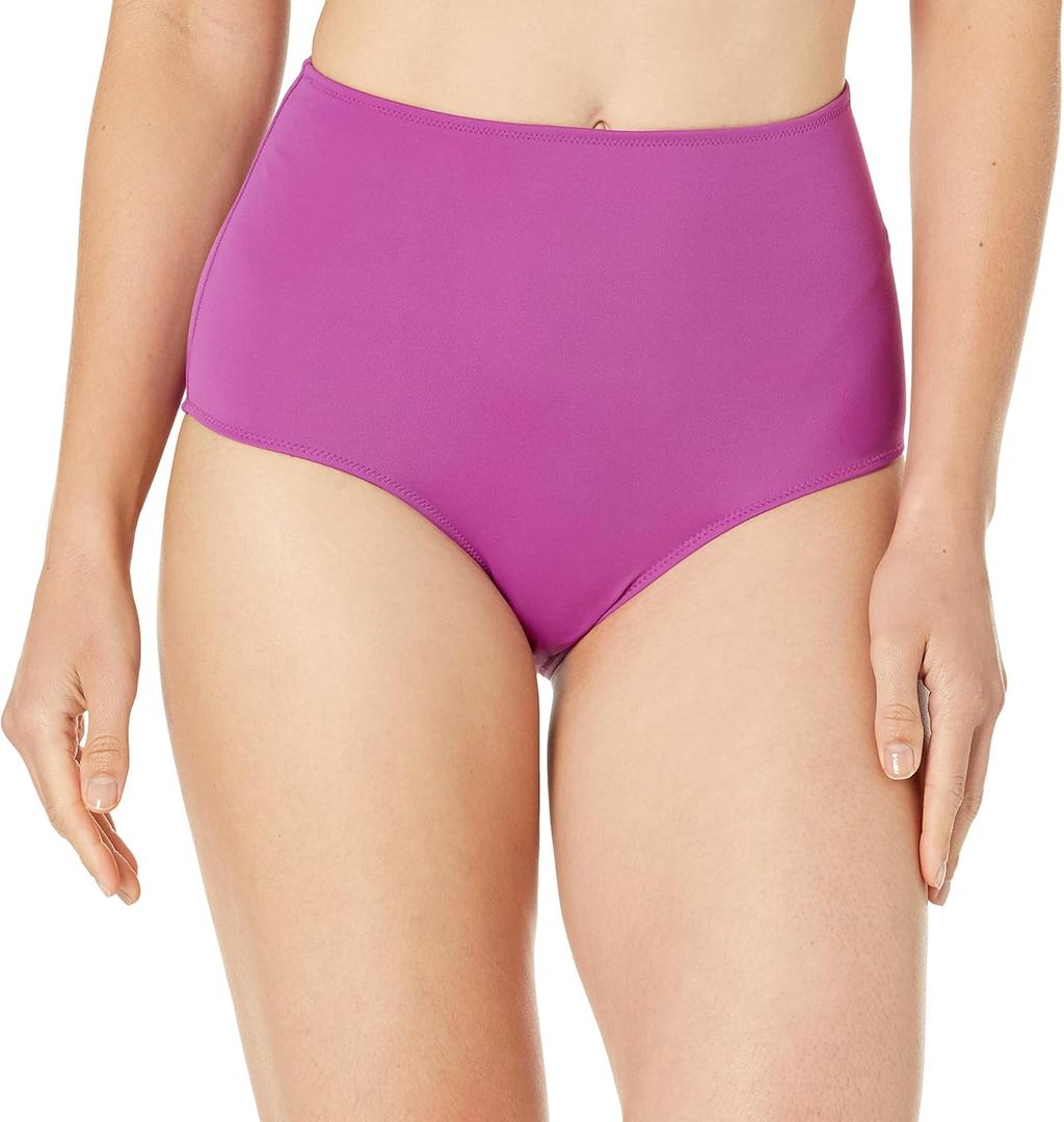 Amazon Essentials Women's High Waist Swim Bottom (Available in Plus Size) (Medium, Violet)
