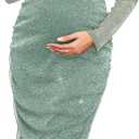 Maternity Mesh Dress Ruched Side Round Neck Pregnancy Dresses Baby Shower Wedding Guest Cocktail Party 2025 Fall (Medium, Sparkly Sage Green, Size Down for Best)