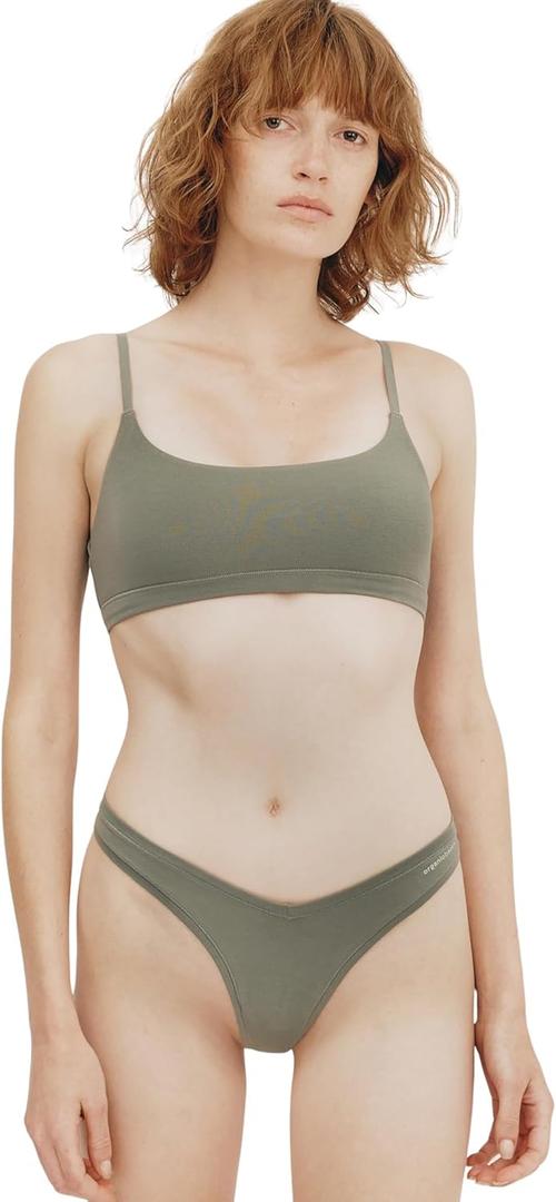 Organic Basics Women's Flex Scoop-Neck Cotton Bralette, Size Small