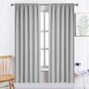 Yakamok Light Gray Room Darkening Rod Pocket Window Drapes Thermal Insulated Light Blocking Blackout Curtains for Bedroom(52Wx72L,Light Grey,2 Panels)