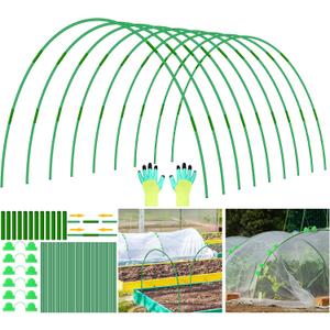 45 PCS Garden Hoops for Raised Beds 9 Sets Garden Tunnel Hoops Greenhouse Hoops Grow Tunnel, Upgrade Rust-Free Fiberglass Garden Hoop for Row Netting Cover, DIY Garden Support Hoop Arch Frame
