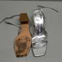 Modatope Women Heeled Sandals Strappy Heels Square Open Toe Chunky Block Heels Ankle Strap Sandals for Women Comfortable Heels (8, Silver)