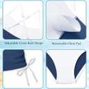 Girls Swimsuit Two Piece Cross-Back Straps Girls Tankini Contrast Trim Drawstring Girl Bathing Suit for Teens, 13-14Y