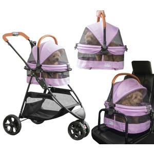 Pet Gear, A Vermont Family Owned Company Since 1936, 3-in-1 Travel System, View 360 Stroller Converts to Carrier and Booster Seat with Easy Click N Go Technology, for Small Dogs & Cats, 4 Colors