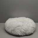 Gavenia Cat and Dog Bed, 20''x20'' Washable Donut, Soft Plush Pet Cushion, Waterproof Bottom, Fluffy Calming Self-Warming for Indoor Cats, Sleep Improvement, White