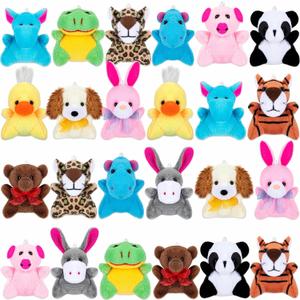 Sofier Valentines Day Gifts for Kids Classroom 24 Pack Valentines Mini Animal Toys Keychains Bulk for Boys Girls Classroom Exchange Party Favor School Teacher Student